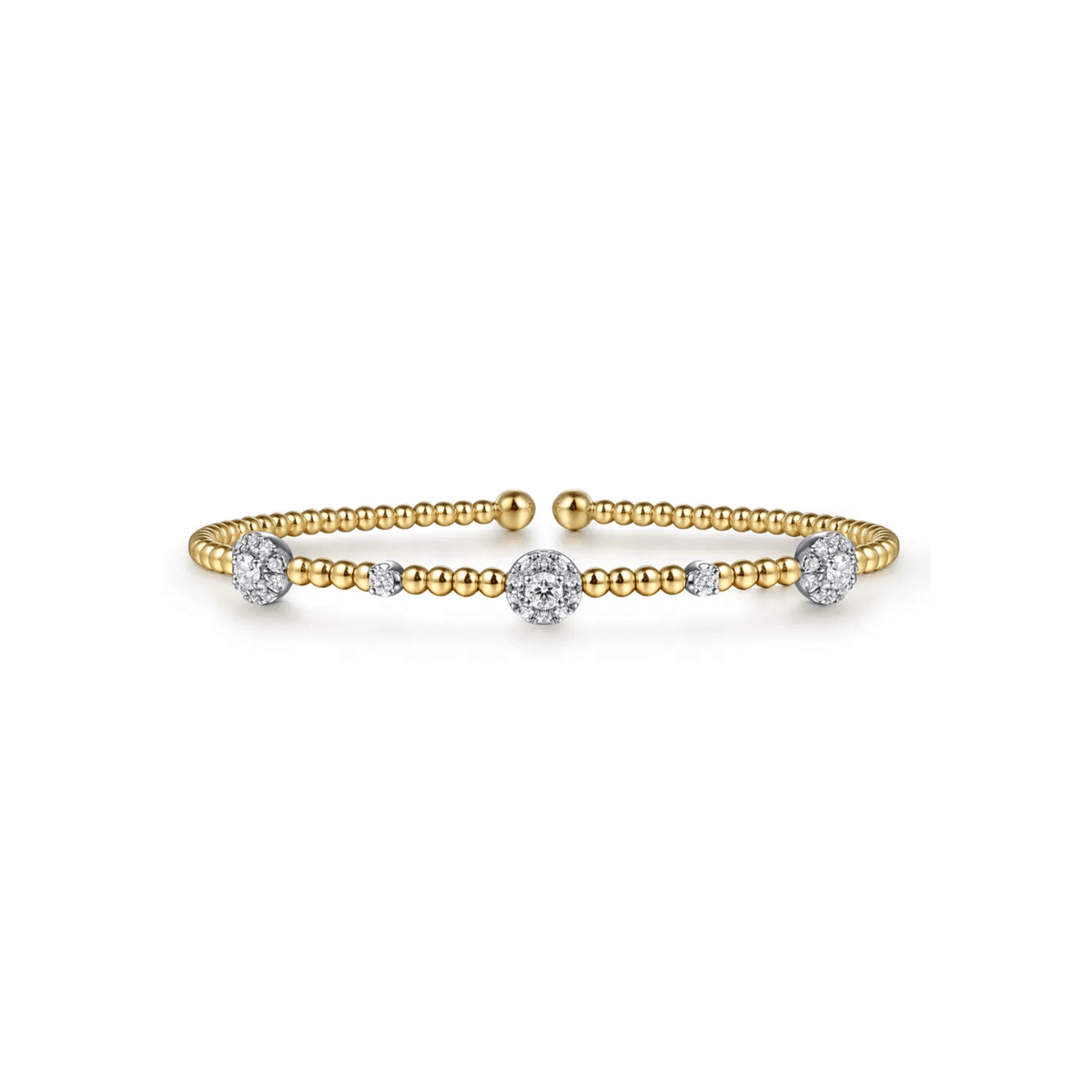 Gabriel & Co. Bujukan Diamond Cluster Stations Bangle BG4440-62M45JJ