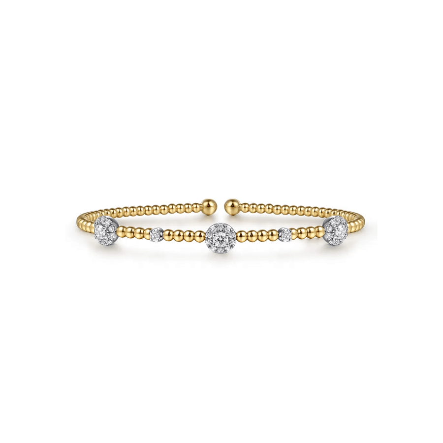 Gabriel & Co. Bujukan Diamond Cluster Stations Bangle BG4440-62M45JJ