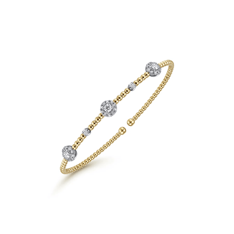 Gabriel & Co. Bujukan Diamond Cluster Stations Bangle BG4440-62M45JJ