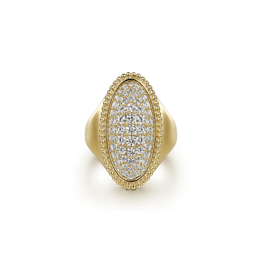 Gabriel & Co. Bujukan Diamond Elongated Oval Signet Ring - LR52463Y45JJ