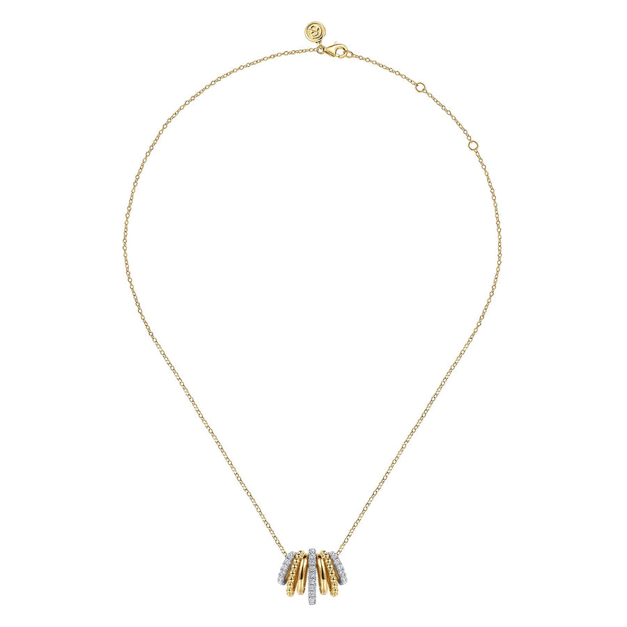 Gabriel & Co. Bujukan Diamond Multi Row Pendant Necklace - NK7962M45JJ