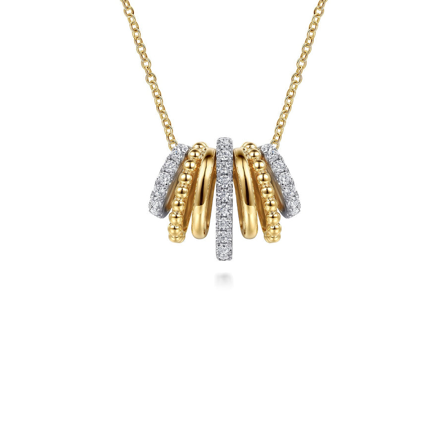 Gabriel & Co. Bujukan Diamond Multi Row Pendant Necklace - NK7962M45JJ