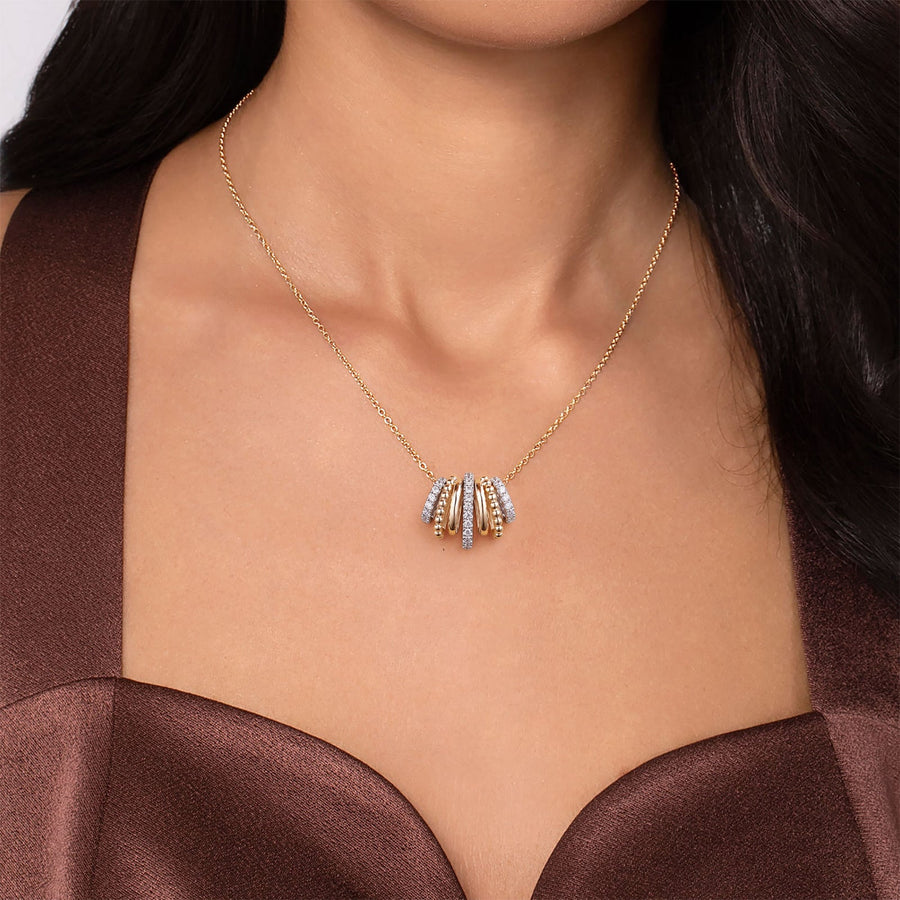 Gabriel & Co. Bujukan Diamond Multi Row Pendant Necklace - NK7962M45JJ