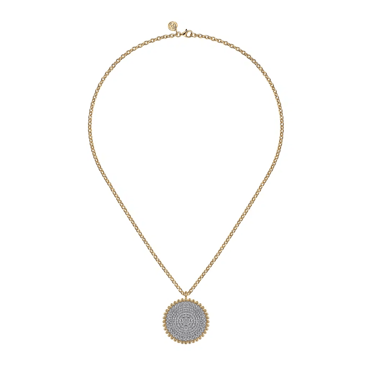 Gabriel & Co. Bujukan Diamond Pave Medallion Pendant Necklace - NK7707Y45JJ