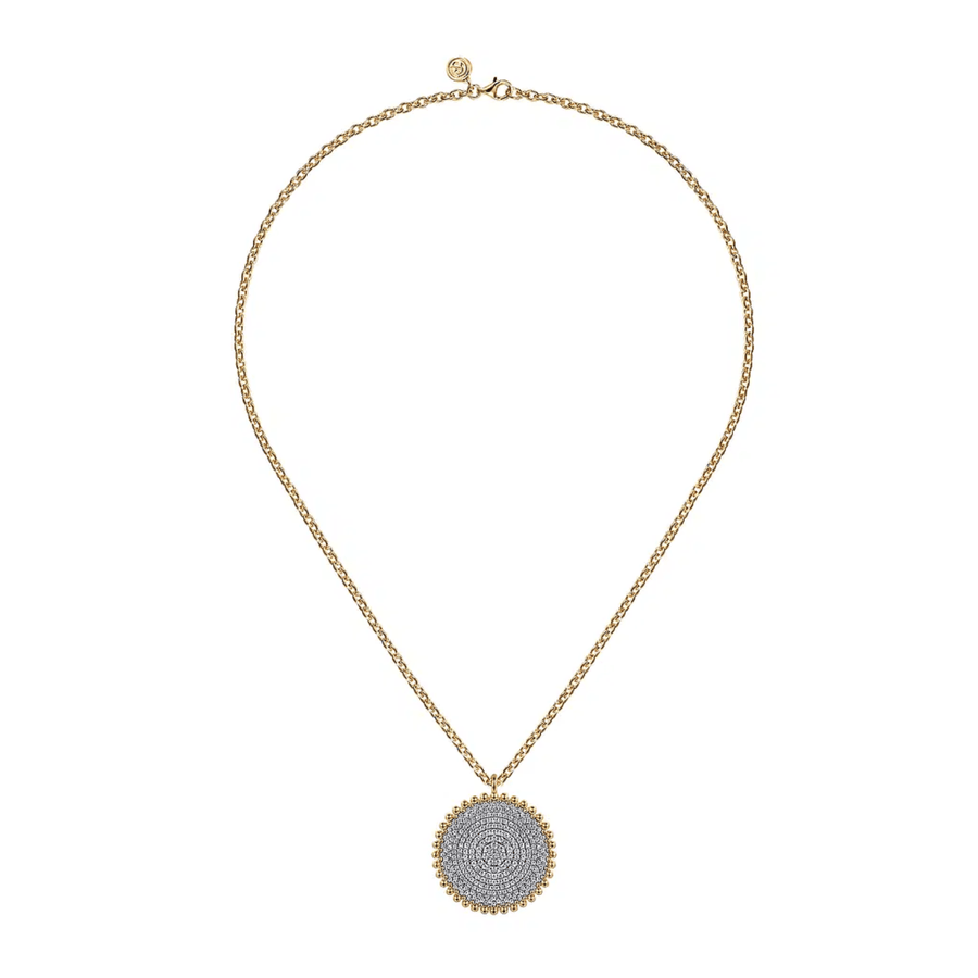 Gabriel & Co. Bujukan Diamond Pave Medallion Pendant Necklace - NK7707Y45JJ