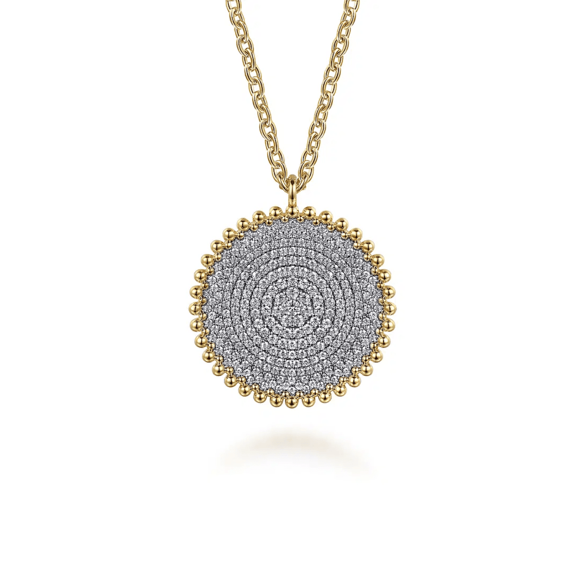 Gabriel & Co. Bujukan Diamond Pave Medallion Pendant Necklace - NK7707Y45JJ