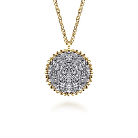 Gabriel & Co. Bujukan Diamond Pave Medallion Pendant Necklace-Gabriel & Co. Bujukan Diamond Pave Medallion Pendant Necklace - NK7707Y45JJ