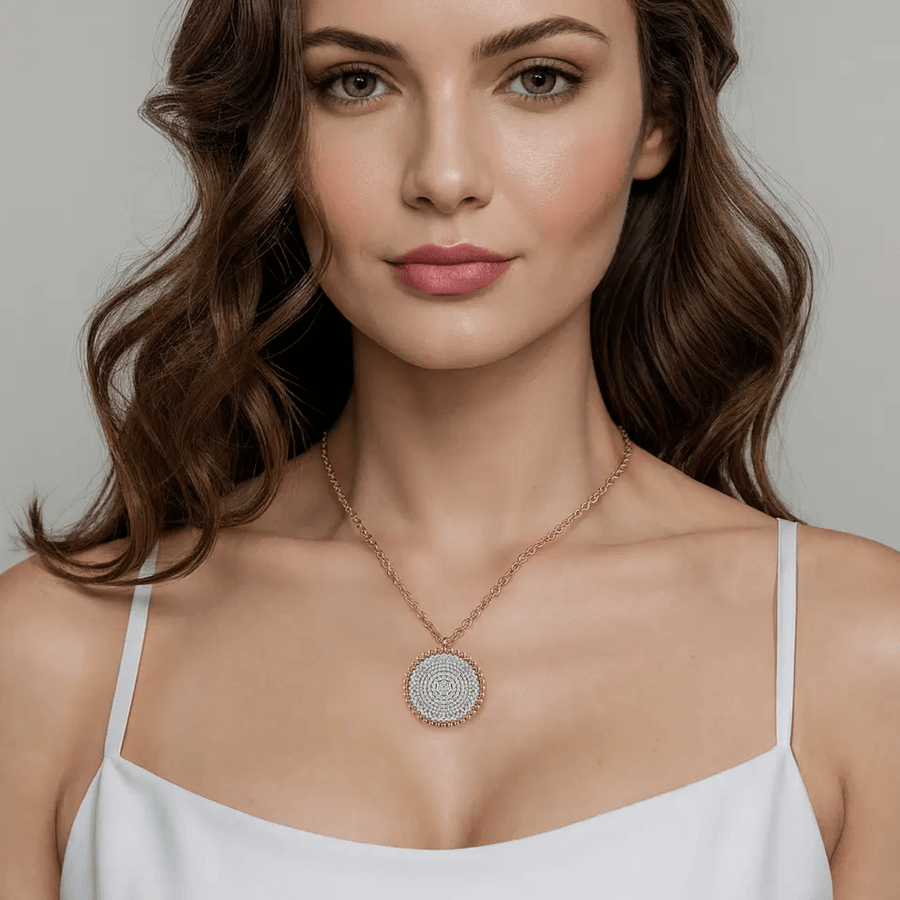 Gabriel & Co. Bujukan Diamond Pave Medallion Pendant Necklace - NK7707Y45JJ