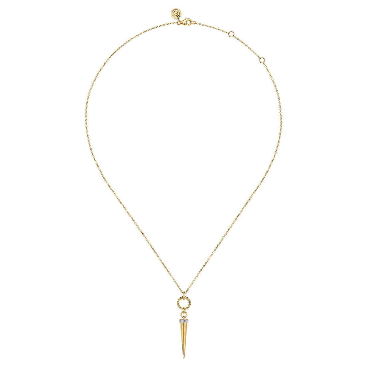 Gabriel & Co. Bujukan Link and Diamond Bullet Drop Necklace - NK8086Y45JJ