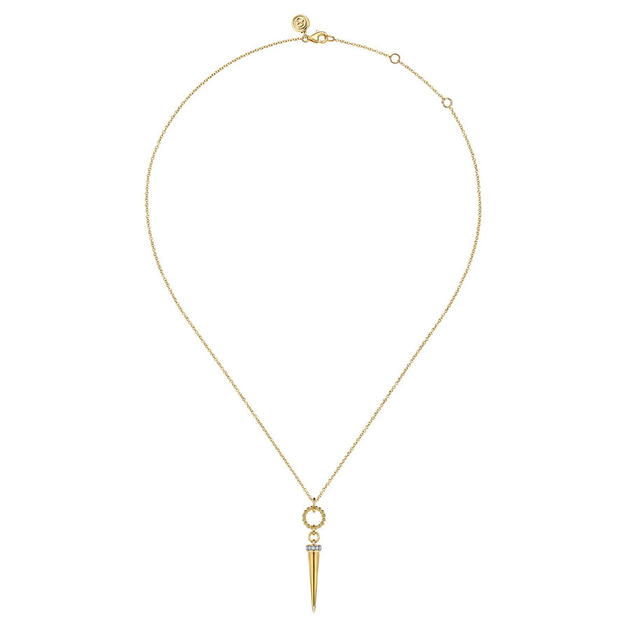 Gabriel & Co. Bujukan Link and Diamond Bullet Drop Necklace - NK8086Y45JJ