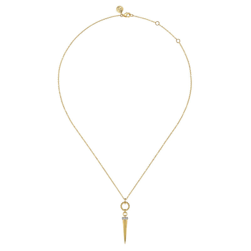 Gabriel & Co. Bujukan Link and Diamond Bullet Drop Necklace-Gabriel & Co. Bujukan Link and Diamond Bullet Drop Necklace - NK8086Y45JJ