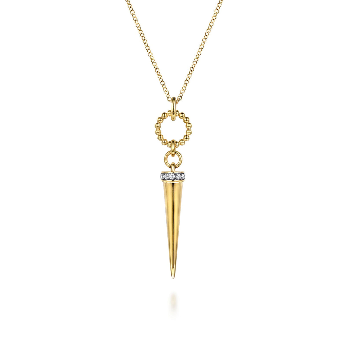 Gabriel & Co. Bujukan Link and Diamond Bullet Drop Necklace - NK8086Y45JJ