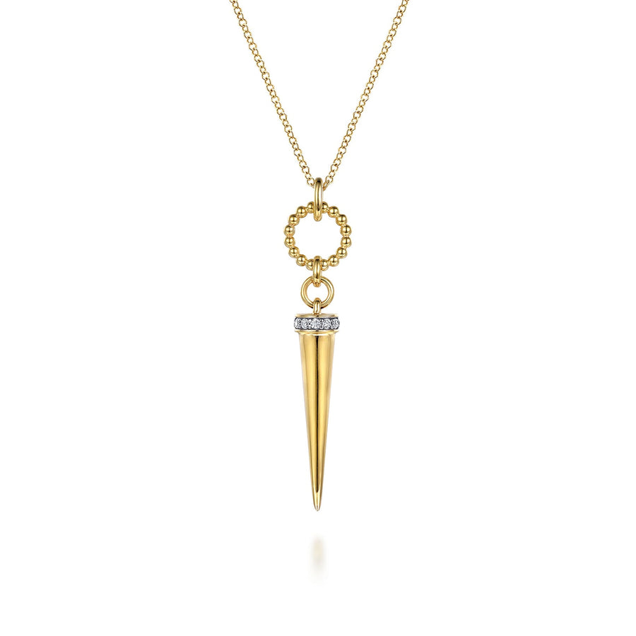 Gabriel & Co. Bujukan Link and Diamond Bullet Drop Necklace - NK8086Y45JJ