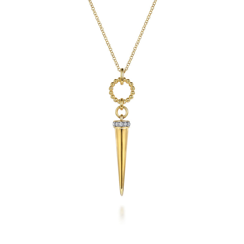 Gabriel & Co. Bujukan Link and Diamond Bullet Drop Necklace-Gabriel & Co. Bujukan Link and Diamond Bullet Drop Necklace - NK8086Y45JJ