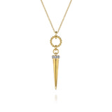 Gabriel & Co. Bujukan Link and Diamond Bullet Drop Necklace-Gabriel & Co. Bujukan Link and Diamond Bullet Drop Necklace - NK8086Y45JJ