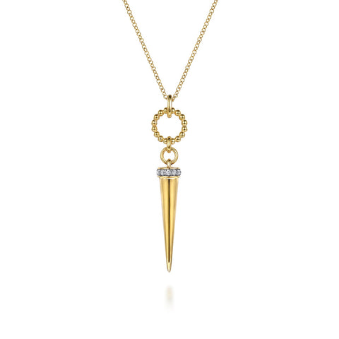 Gabriel & Co. Bujukan Link and Diamond Bullet Drop Necklace-Gabriel & Co. Bujukan Link and Diamond Bullet Drop Necklace - NK8086Y45JJ