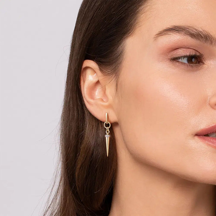 Gabriel & Co. Bujukan Link and Diamond Bullet Stud Drop Earrings - EG15591Y45JJ
