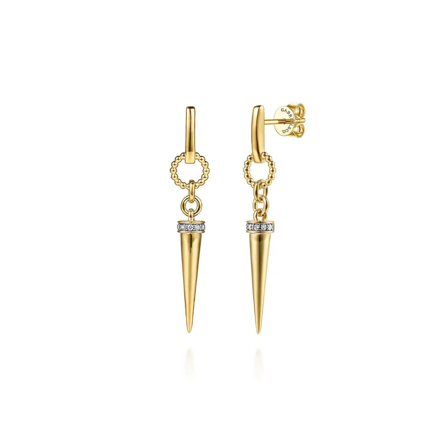 Gabriel & Co. Bujukan Link and Diamond Bullet Stud Drop Earrings - EG15591Y45JJ