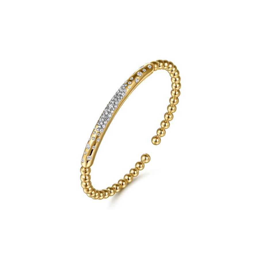 Gabriel & Co. Bujukan Pave Diamond Bangle Bracelet with Lock BG5085-62Y45JJ.LOCK