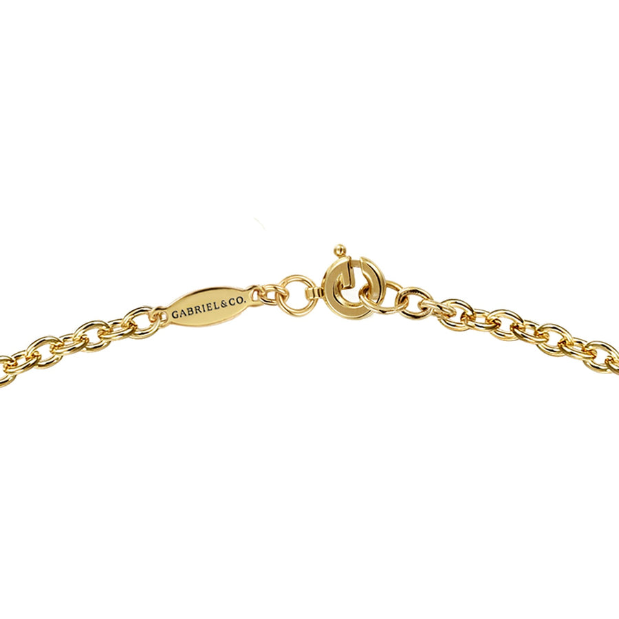 Gabriel & Co. Cable Chain Necklace with Taggant Logo - NC1003-18Y4JJJ