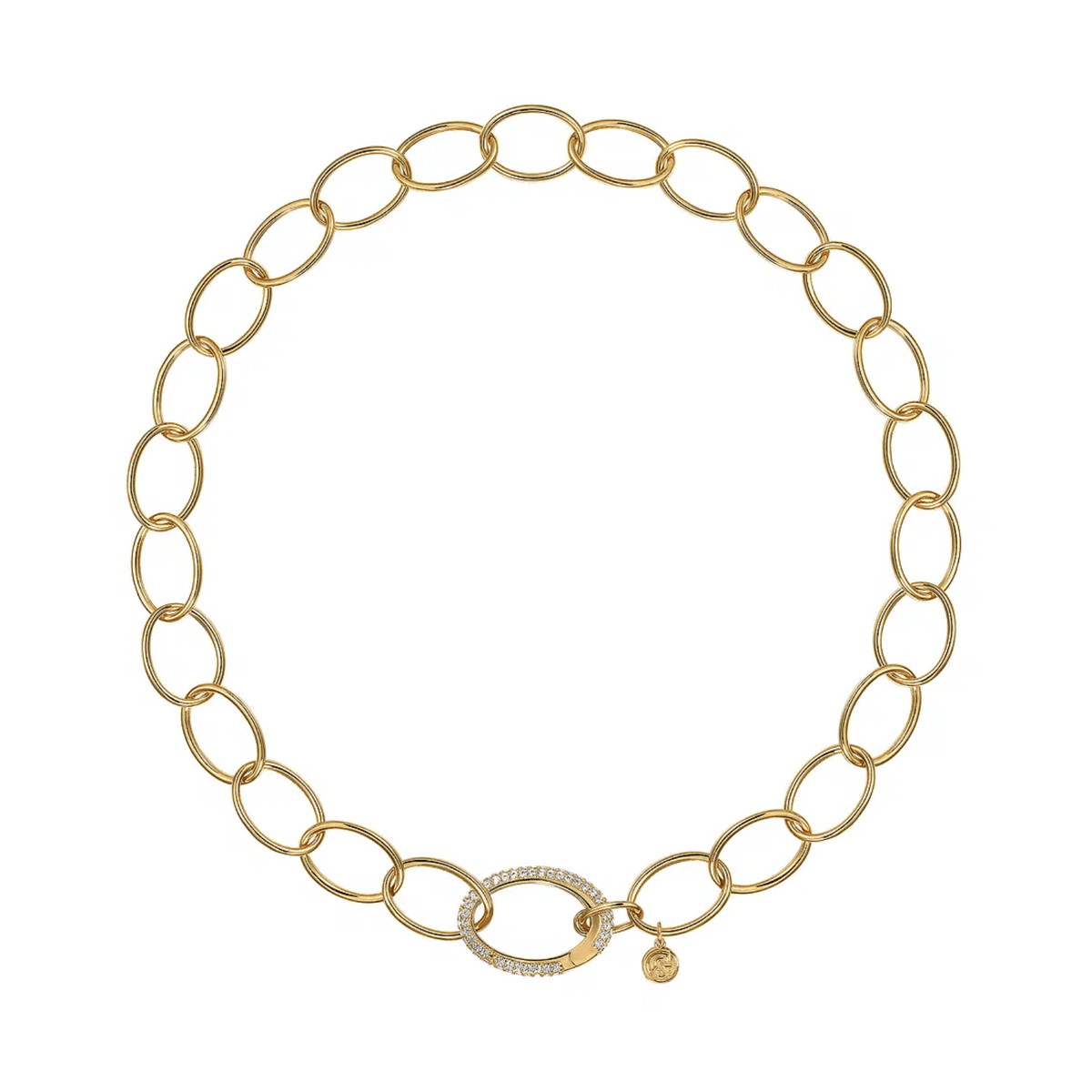 Gabriel & Co. Chain Necklace with Diamond Oval Pendant - NK7573Y45JJ