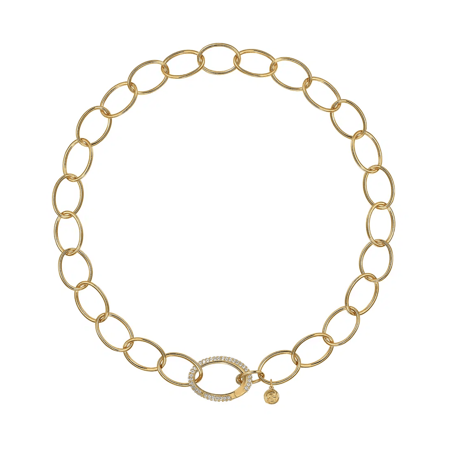 Gabriel & Co. Chain Necklace with Diamond Oval Pendant - NK7573Y45JJ