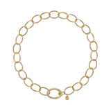 Gabriel & Co. Chain Necklace with Diamond Oval Pendant-Gabriel & Co. Chain Necklace with Diamond Oval Pendant - NK7573Y45JJ