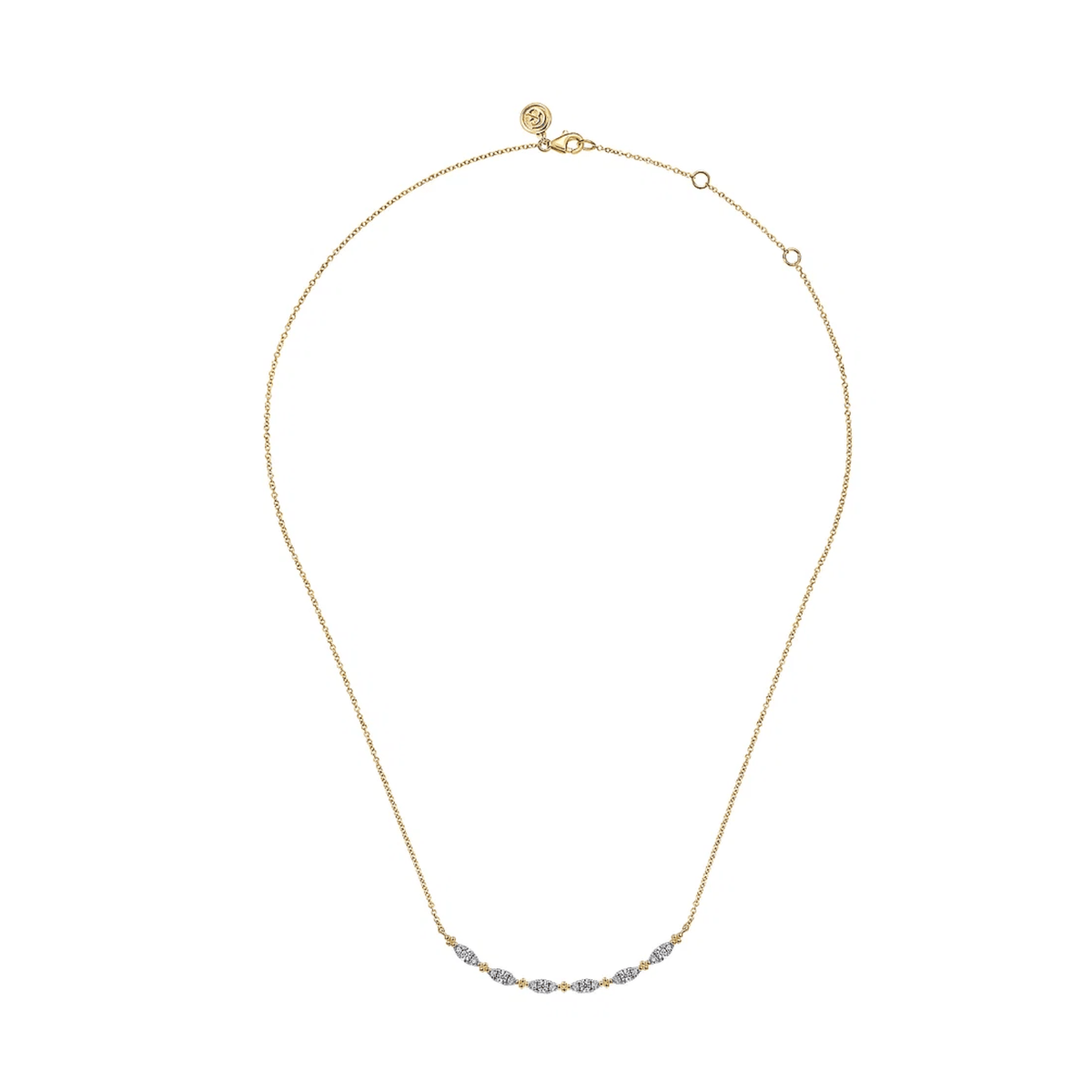 Gabriel & Co. Curved Bujukan Bar Diamond Necklace - NK7184Y45JJ
