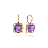 Gabriel & Co. Cushion Cut Amethyst Earrings With Flower Pattern J-Back-Gabriel & Co. Cushion Cut Amethyst Earrings With Flower Pattern J - Back - EG14987Y4JAM