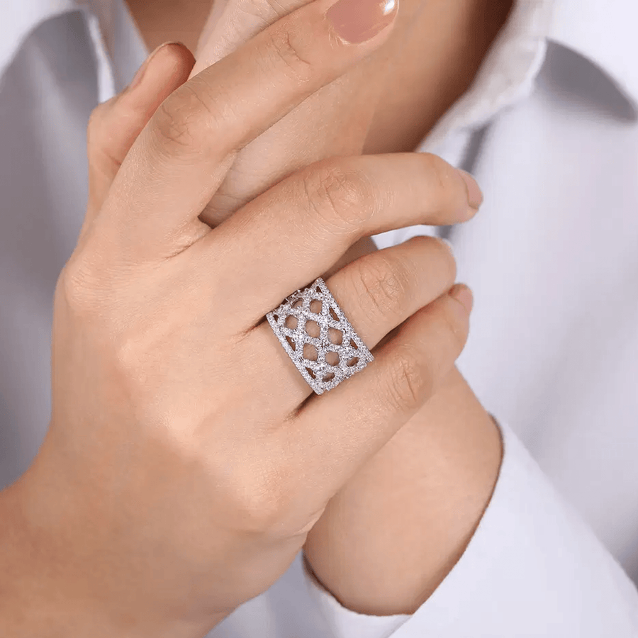 Gabriel & Co. Cutout Diamond Wide Band Ring - LR51993W45JJ
