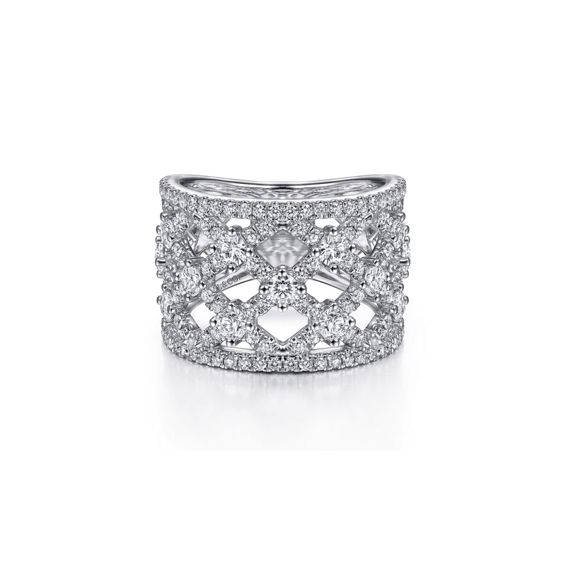 Gabriel & Co. Cutout Diamond Wide Band Ring-Gabriel & Co. Cutout Diamond Wide Band Ring - LR51993W45JJ