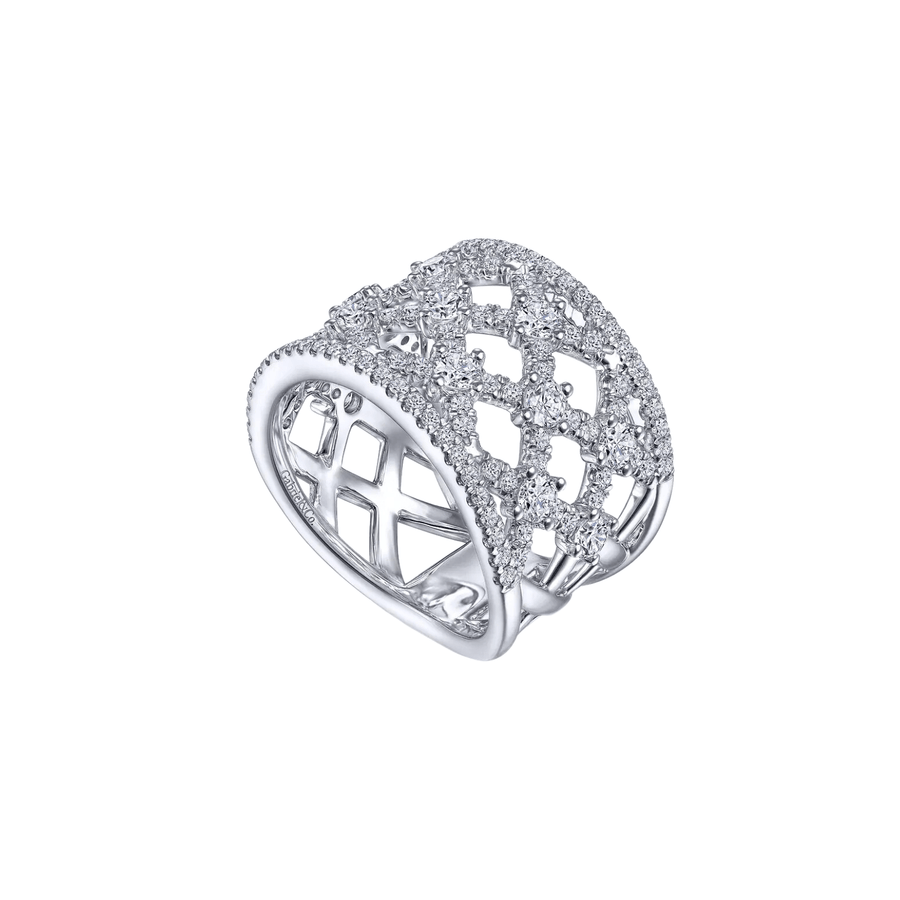 Gabriel & Co. Cutout Diamond Wide Band Ring - LR51993W45JJ