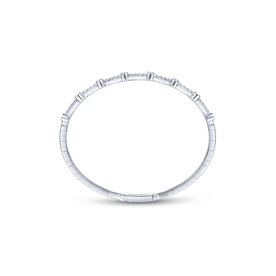 Gabriel & Co. Demure Gold Bezel Station Diamond Bangle BG3843-62W45JJ
