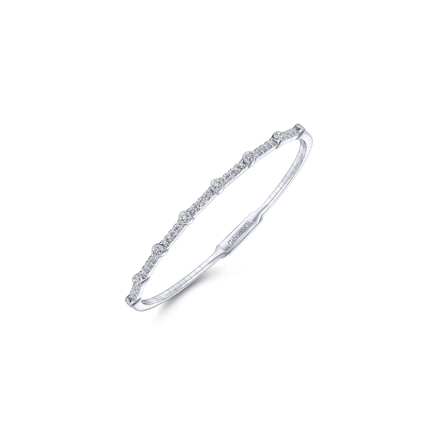 Gabriel & Co. Demure Gold Bezel Station Diamond Bangle BG3843-62W45JJ