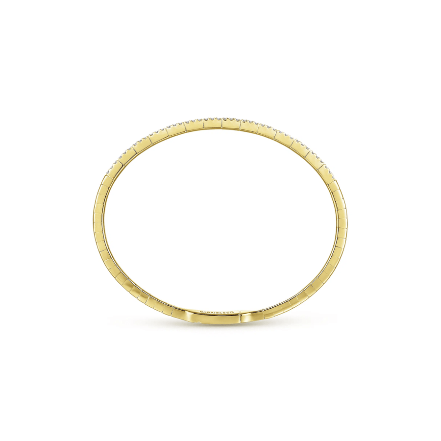Gabriel & Co. Demure Gold Two Row Diamond Bangle BG4009-62Y45JJ