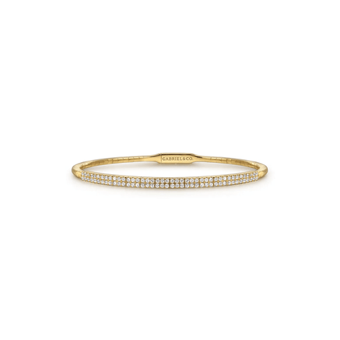 Gabriel & Co. Demure Gold Two Row Diamond Bangle-Gabriel & Co. Demure Gold Two Row Diamond Bangle BG4009-62Y45JJ