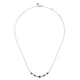 Gabriel & Co. Diamond and Blue Sapphire Bar Necklace-Gabriel & Co. Diamond and Blue Sapphire Bar Necklace - NK7868W45SA