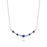 Gabriel & Co. Diamond and Blue Sapphire Bar Necklace-Gabriel & Co. Diamond and Blue Sapphire Bar Necklace - NK7868W45SA