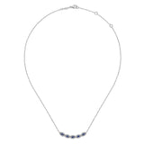 Gabriel & Co. Diamond and Blue Sapphire Necklace-Gabriel & Co. Diamond and Blue Sapphire Necklace - NK6628W45SA