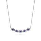 Gabriel & Co. Diamond and Blue Sapphire Necklace-Gabriel & Co. Diamond and Blue Sapphire Necklace - NK6628W45SA