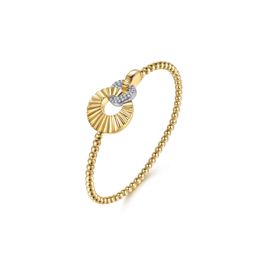 Gabriel & Co. Diamond and Diamond Cut Double Round Disk Bangle Bracelet - BG5177 - 62M45JJ