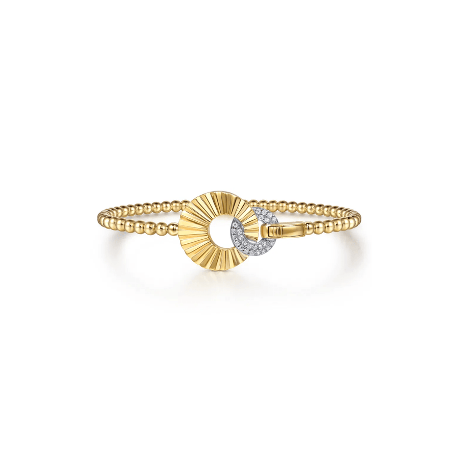 Gabriel & Co. Diamond and Diamond Cut Double Round Disk Bangle Bracelet - BG5177 - 62M45JJ