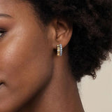 Gabriel & Co. Diamond and Diamond Cut Huggie Earrings-Gabriel & Co. Diamond and Diamond Cut Huggie Earrings - EG15339M45JJ