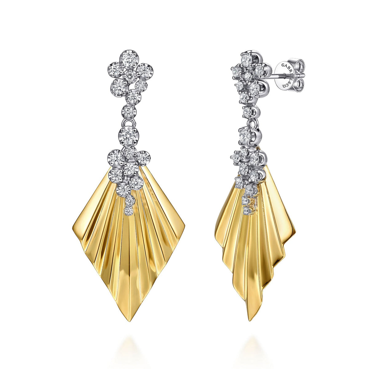 Gabriel & Co. Diamond and Diamond Cut Stud Drop Earrings - EG15518M45JJ