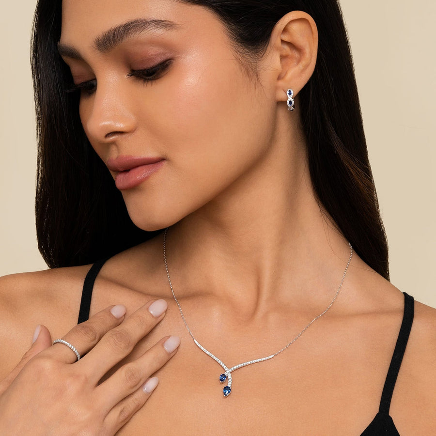 Gabriel & Co. Diamond and Sapphire Earrings - EG14264W45SA