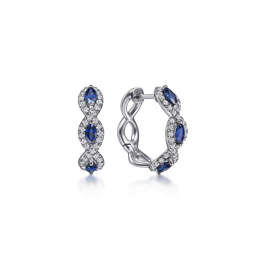 Gabriel & Co. Diamond and Sapphire Earrings - EG14264W45SA