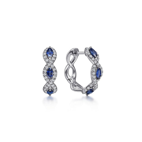 Gabriel & Co. Diamond and Sapphire Earrings-Gabriel & Co. Diamond and Sapphire Earrings - EG14264W45SA