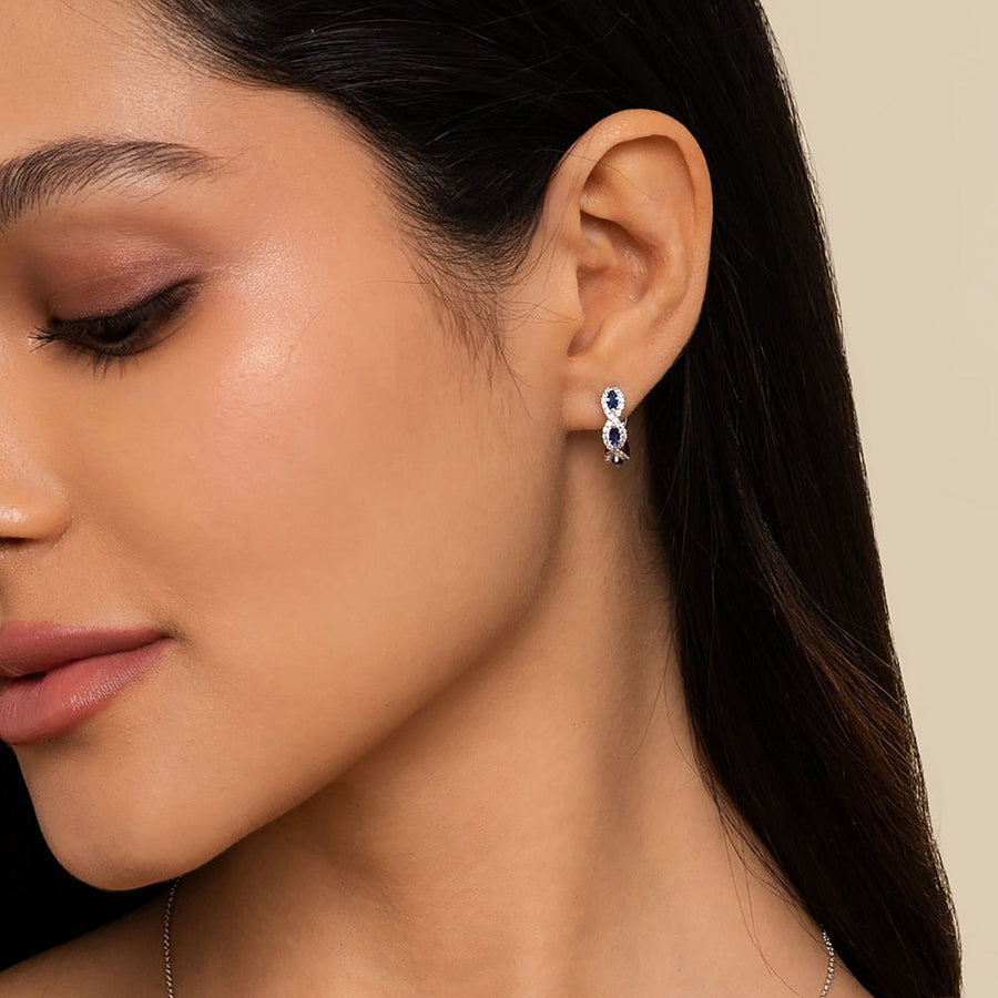 Gabriel & Co. Diamond and Sapphire Earrings - EG14264W45SA