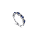Gabriel & Co. Diamond and Sapphire Twisted Ring-Gabriel & Co. Diamond and Sapphire Twisted Ring LR52021W45SA