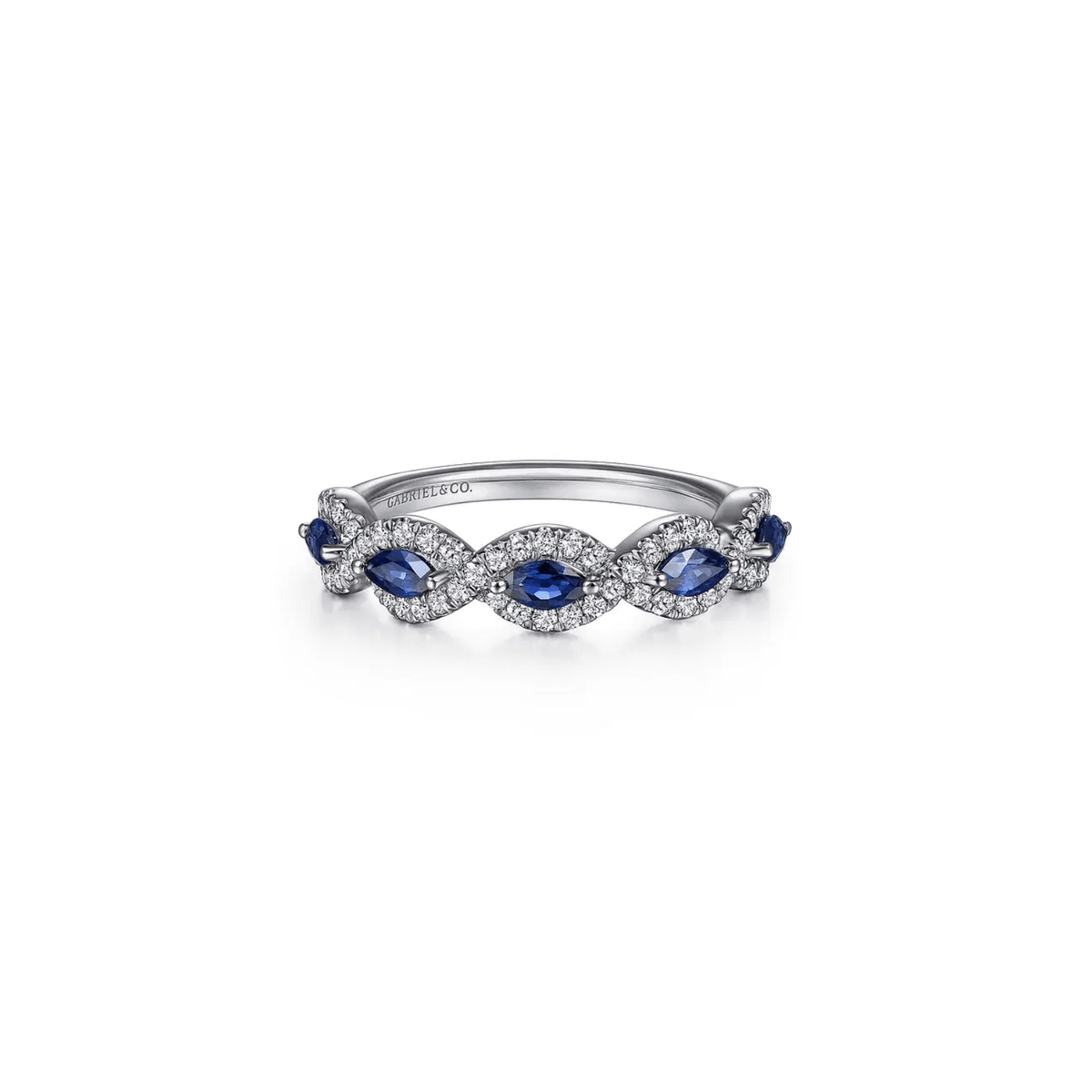 Gabriel & Co. Diamond and Sapphire Twisted Ring LR52021W45SA